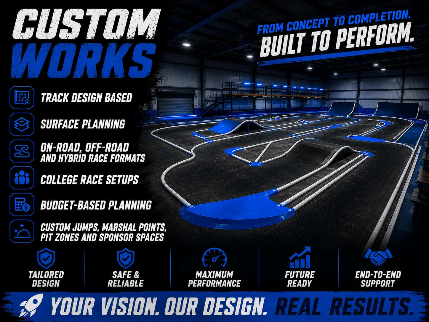 RC racers using a custom WD Racing arena