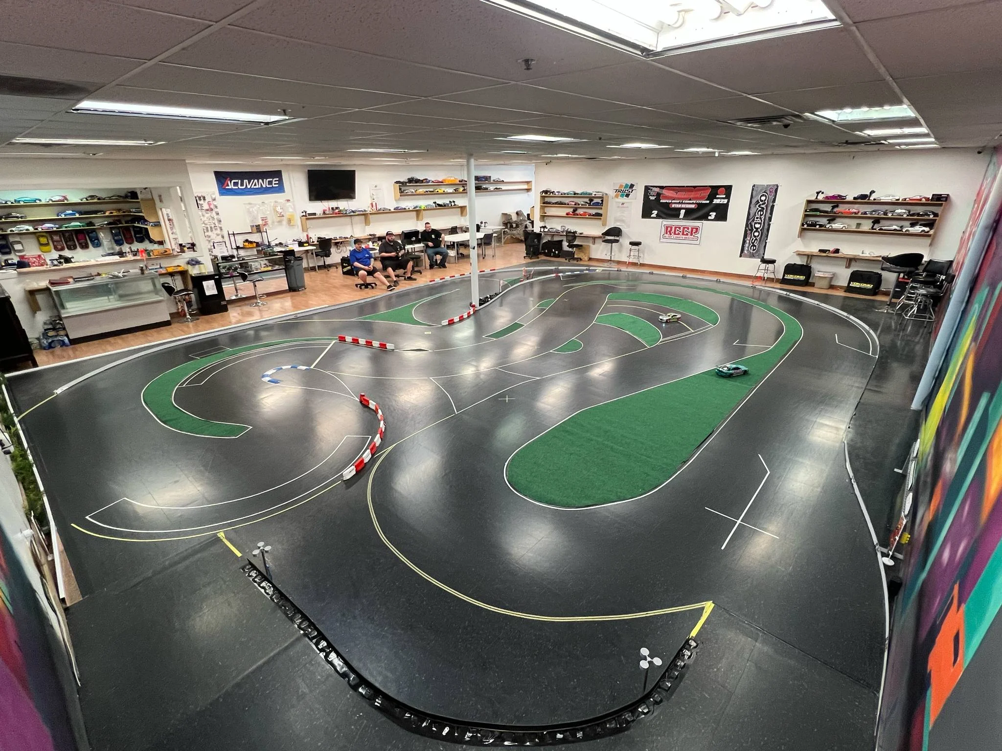 RC drift arena with clipping zones and LED accents